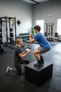 Physical therapist conducting biomechanical assessment for performance physical therapy in Henrico